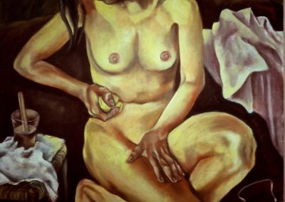 Study of Taute Bathing - Oil on Canvas